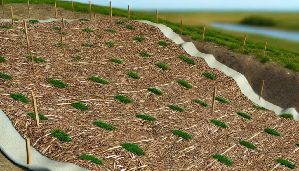 Natural straw erosion control blanket